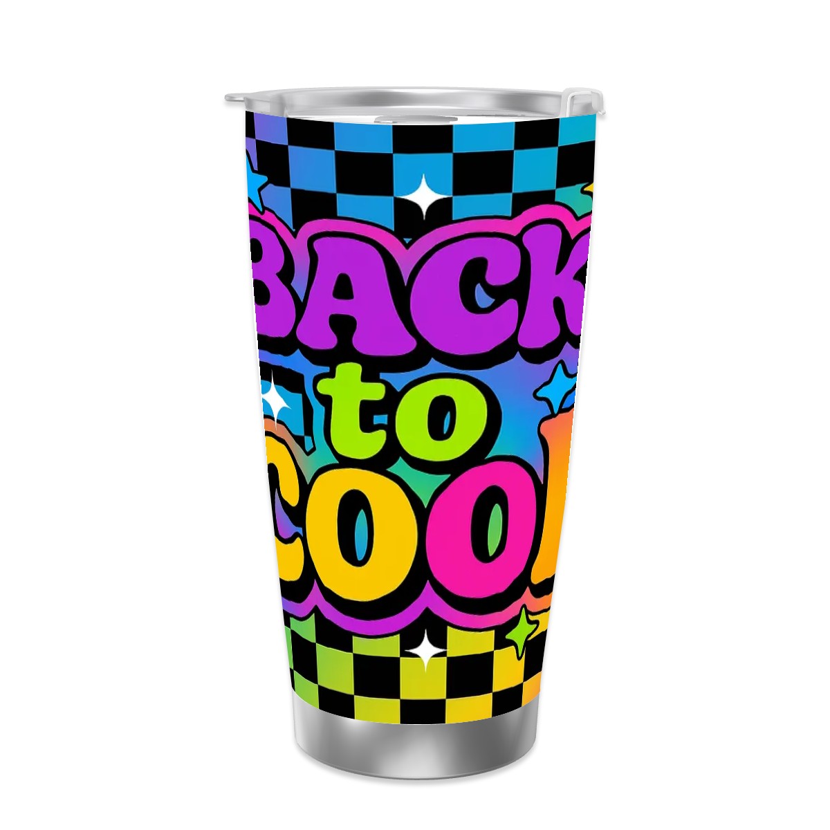 Back to Cool Travel Coffee Mug with Single Silver Edge (20oz)