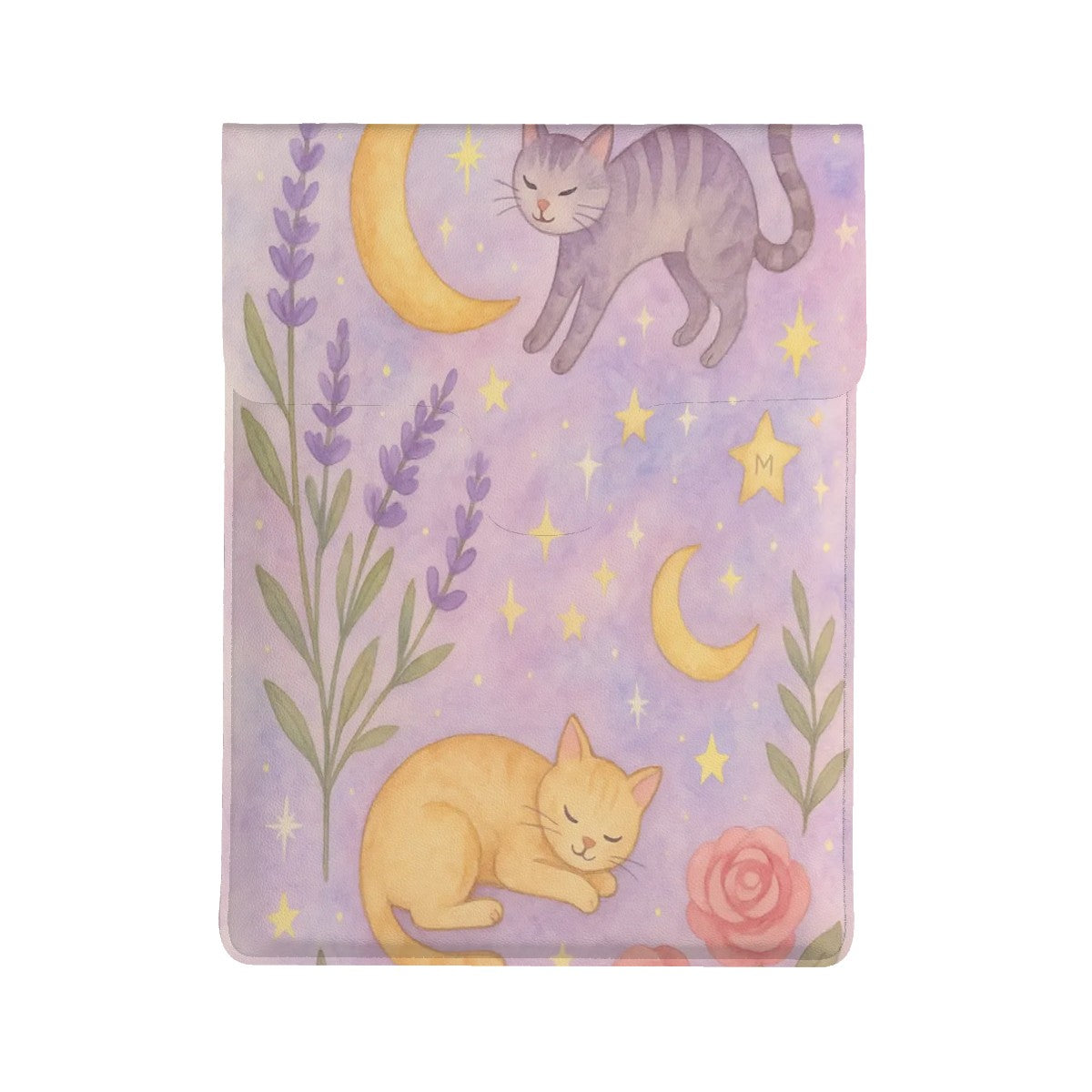 Lavender Dreams Leather Laptop Case (Vertical)