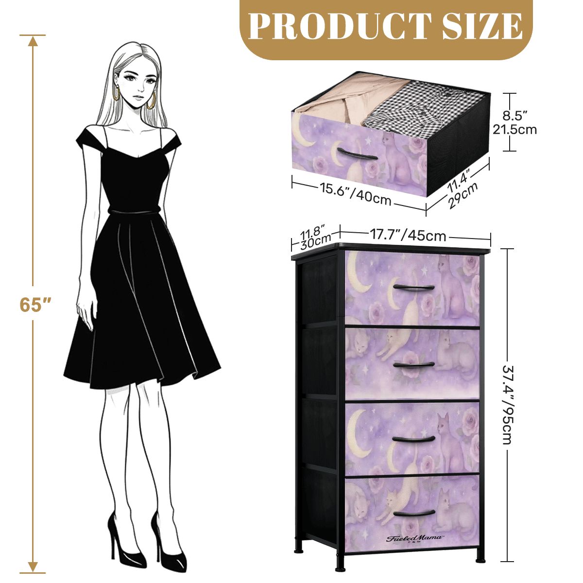 Celestial Cats 4-Drawer Dresser (Copy)
