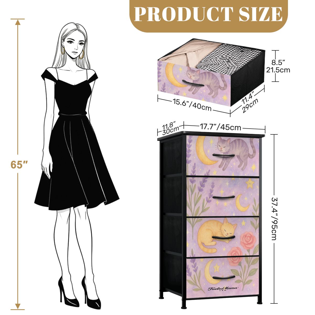 Lavender Moon Cats 4 drawer dresser (Copy)