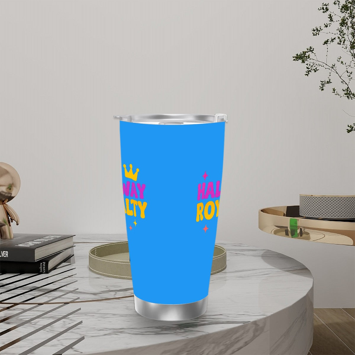 Hallway Royalty Travel Coffee Mug with Single Silver Edge (20oz)