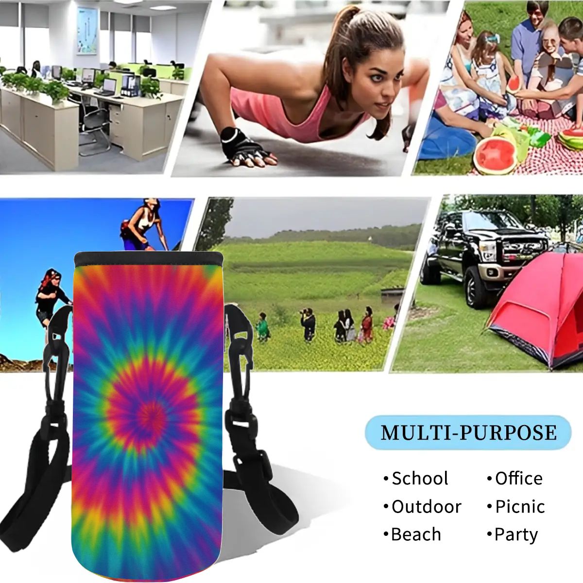 Tie Dye Small Water Bottle Sleeve