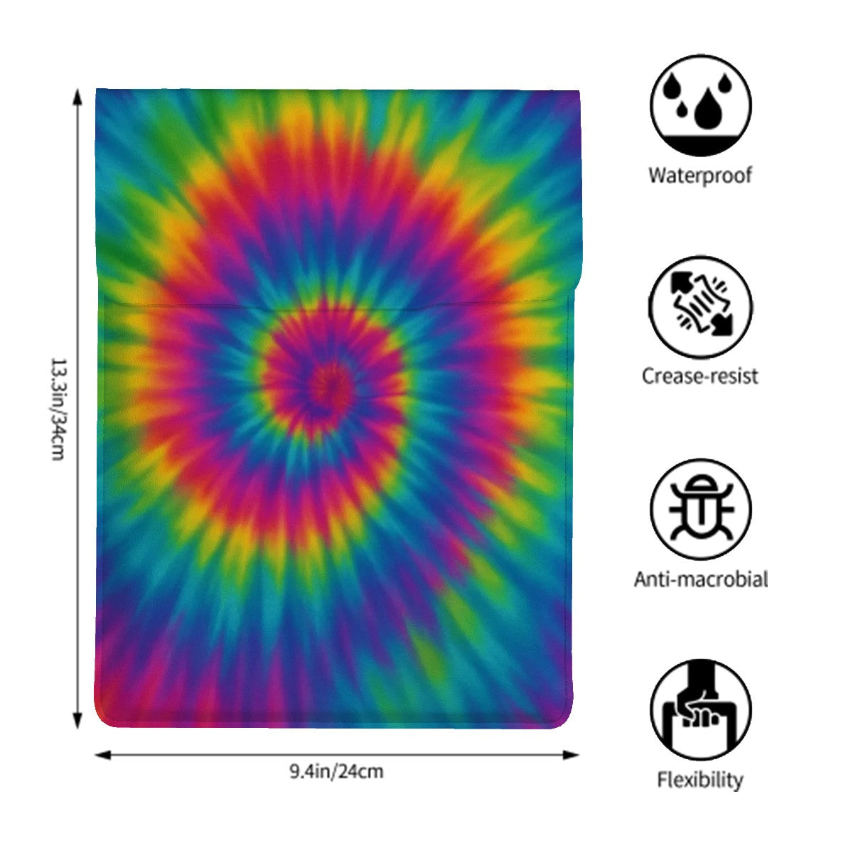 Tie Dye Leather Laptop Case (Vertical)