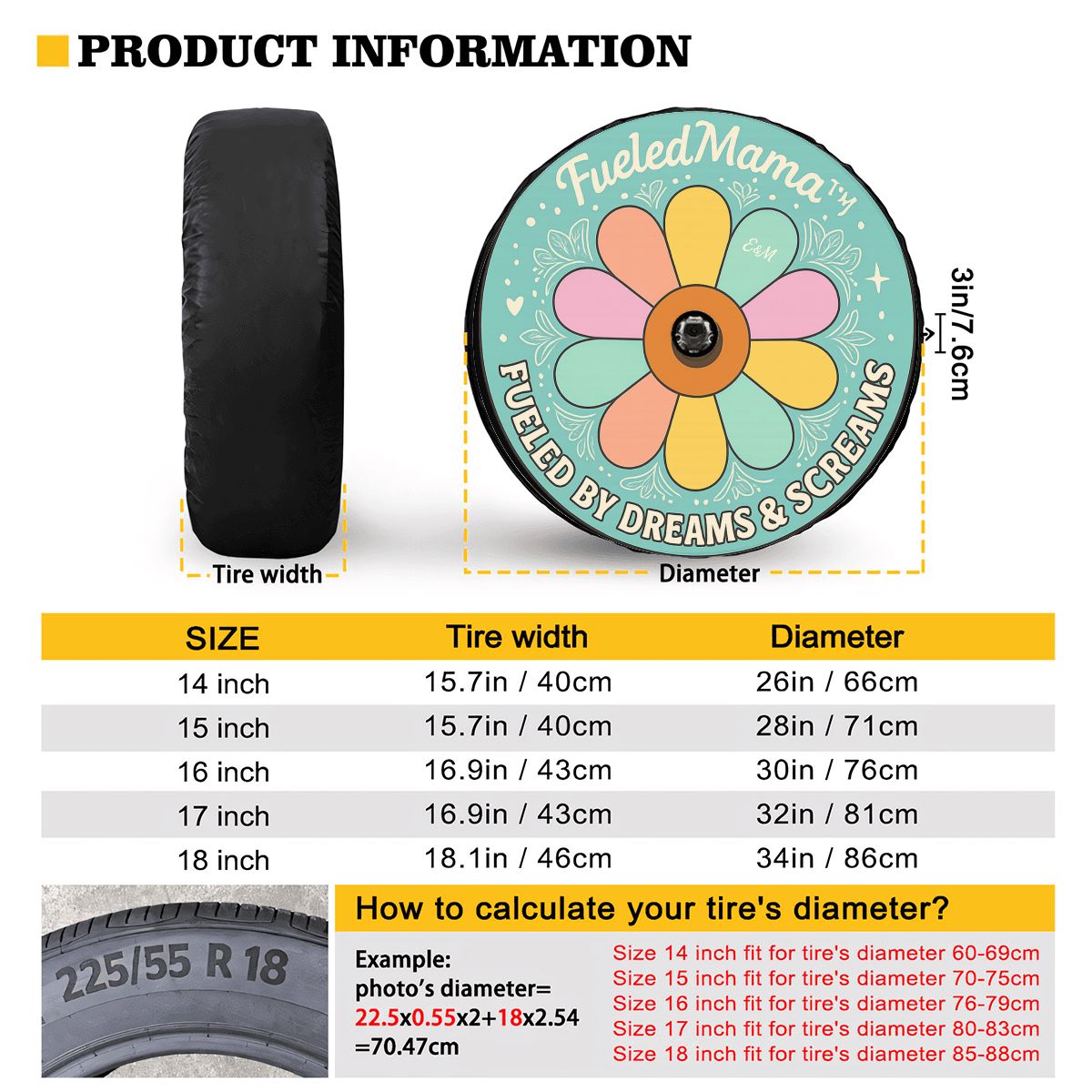 Daisy Spare Tire Cover with Camera Hole (Copy)