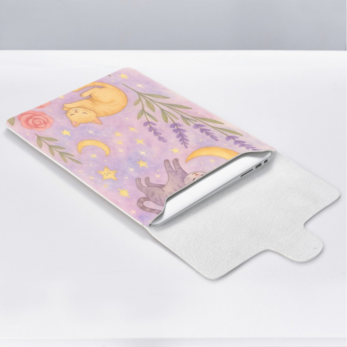 Lavender Dreams Leather Laptop Case (Vertical)