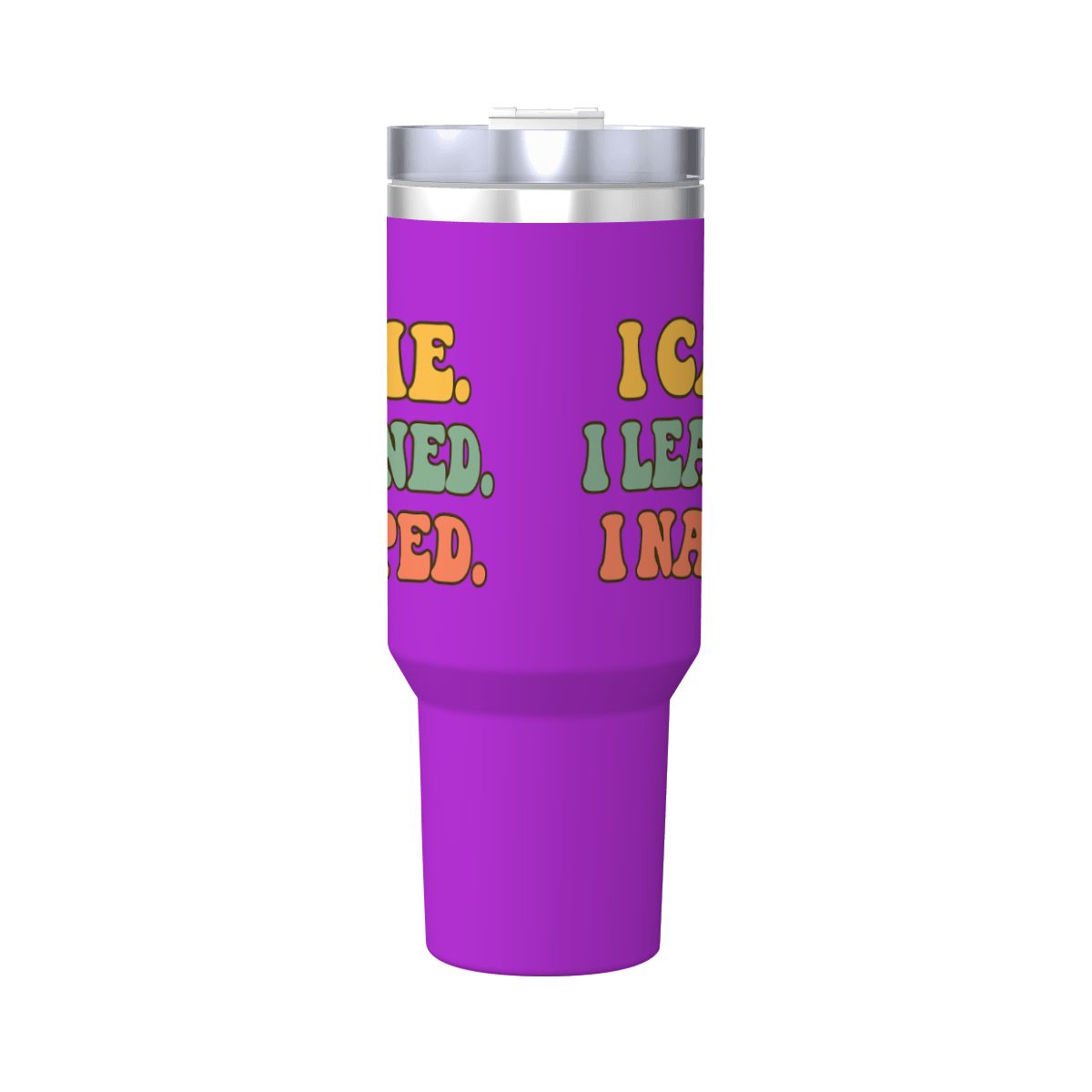I Came. I Learned. I Napped.” 40oz Travel Mug with Handle & Straw 40 oz