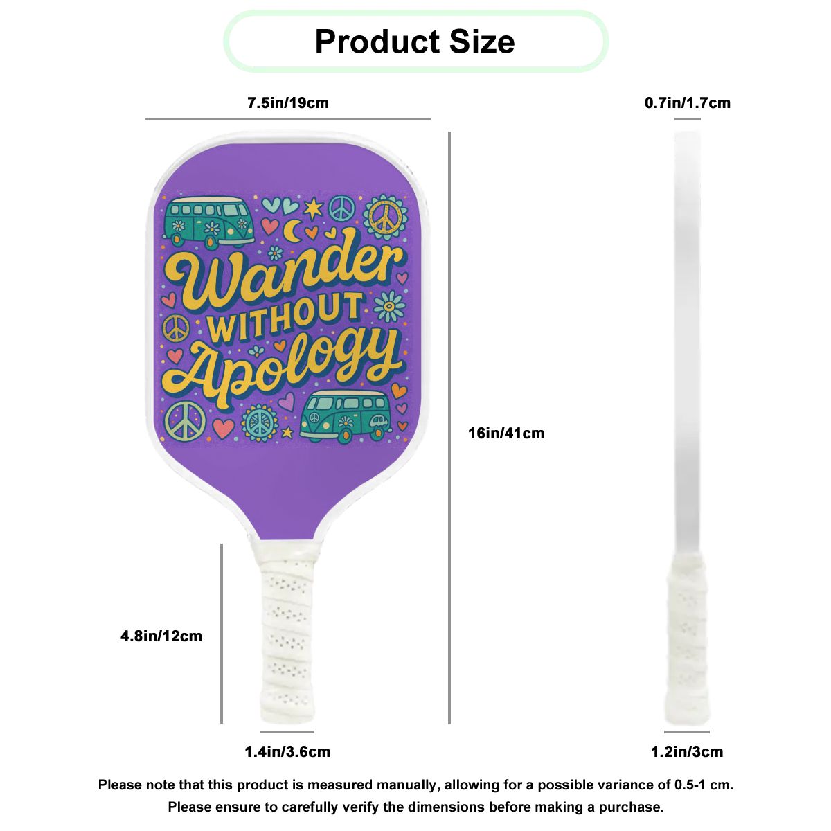 Wander Without Apology™" Pickleball Paddle – FueledMama™ Edition