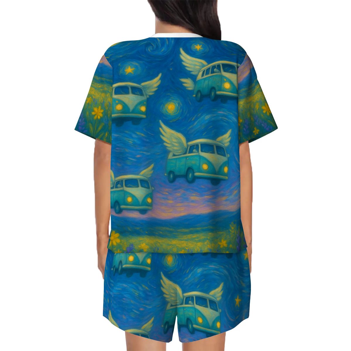 Flying VW's Pajama Sets for Women Crew Neck Short Sleeve