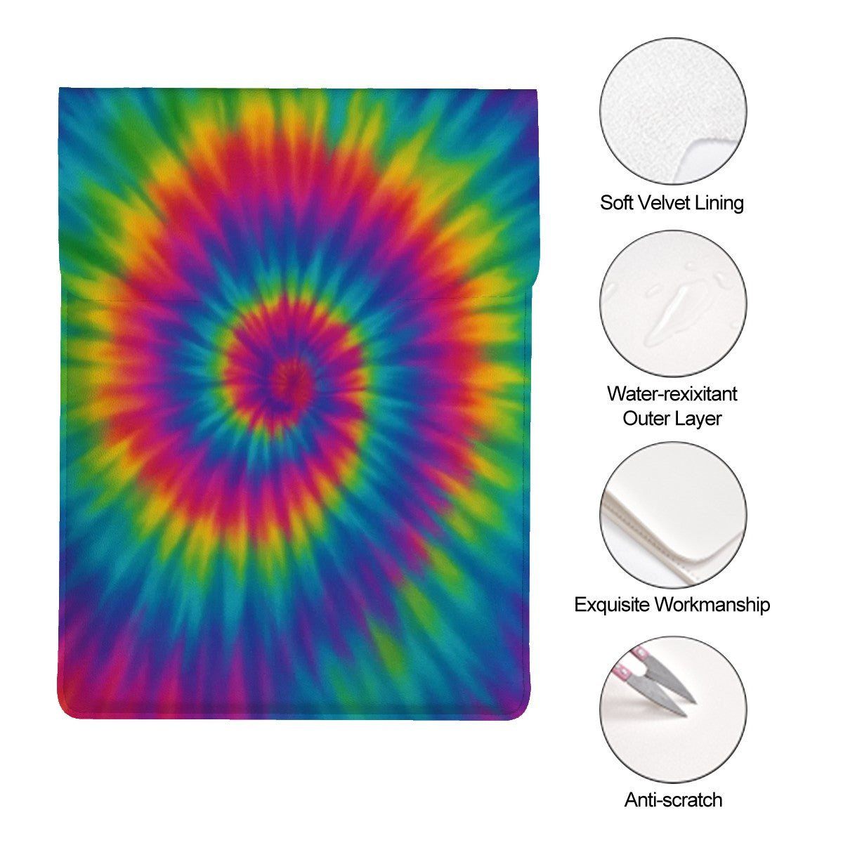 Tie Dye Leather Laptop Case (Vertical)