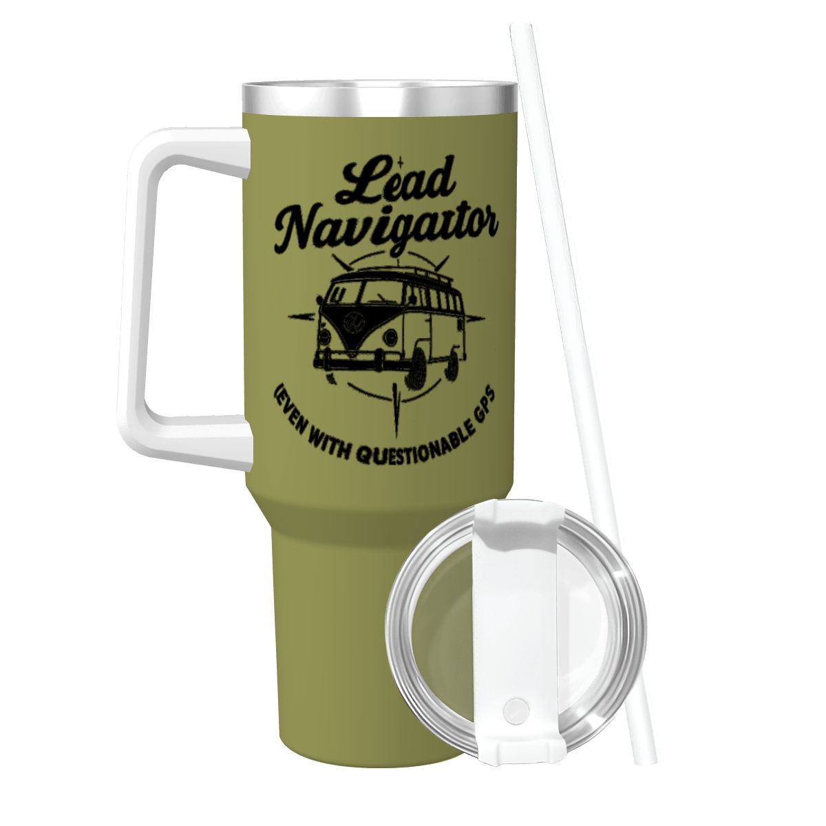 Lead Navigator Travel Coffee Mug with Handle and Straw (40oz) (Copy)
