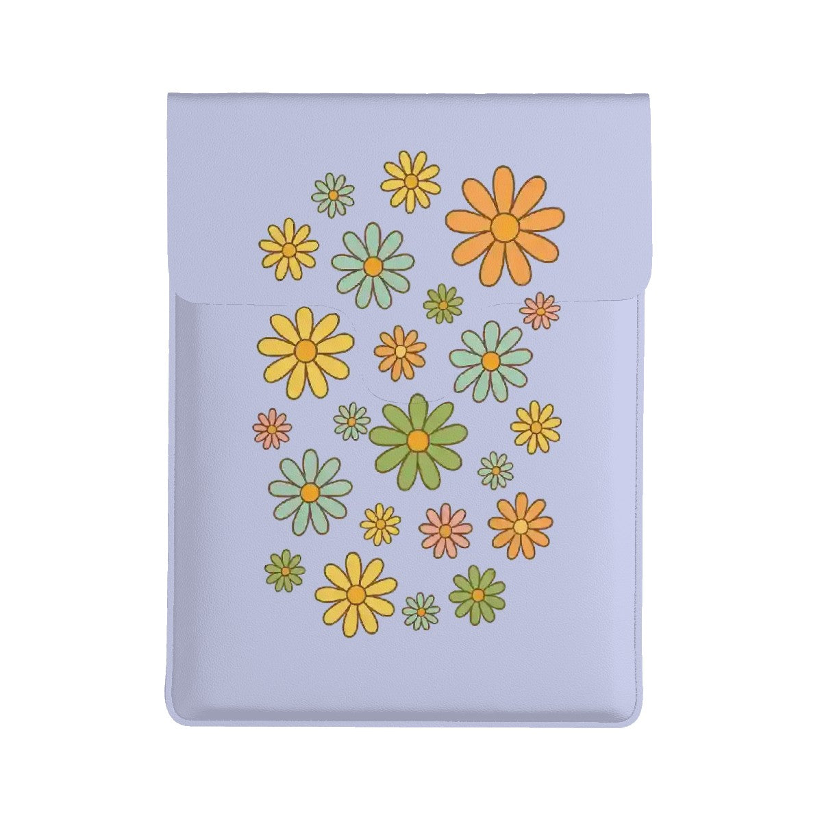 Petal Powered in purple Leather Laptop Case (Vertical)