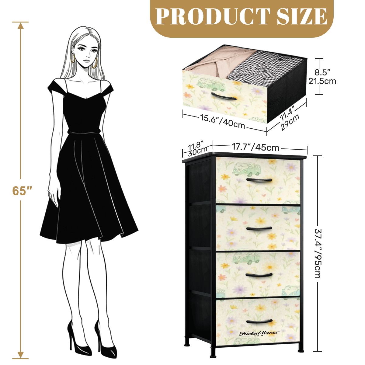 Pastel Wildflower VW 4-Drawer Dresser (Copy)