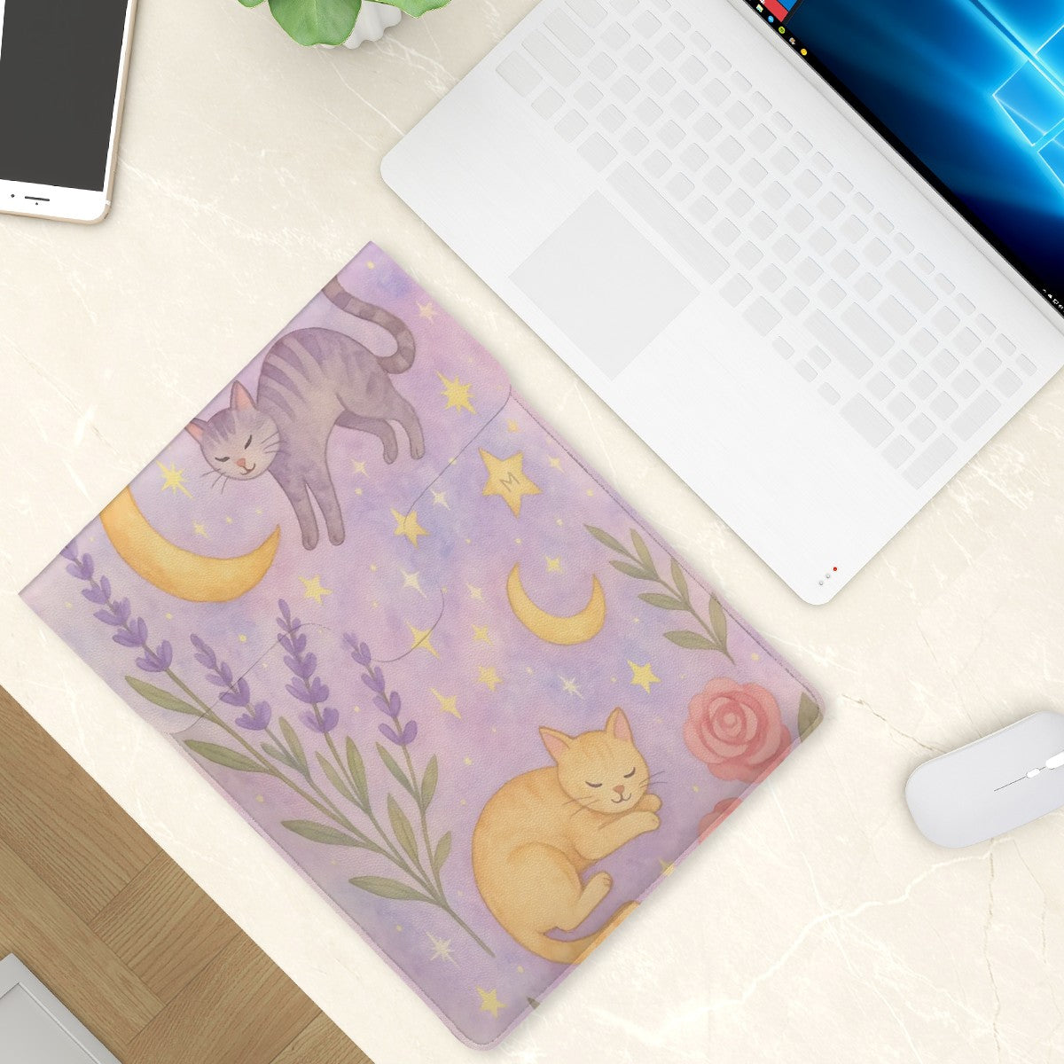 Lavender Dreams Leather Laptop Case (Vertical)