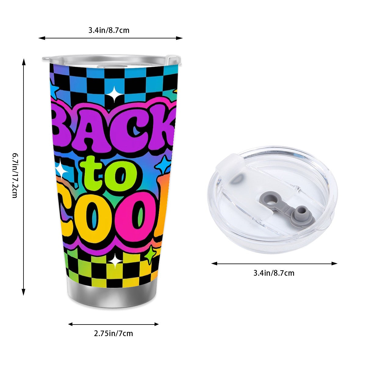 Back to Cool Travel Coffee Mug with Single Silver Edge (20oz)