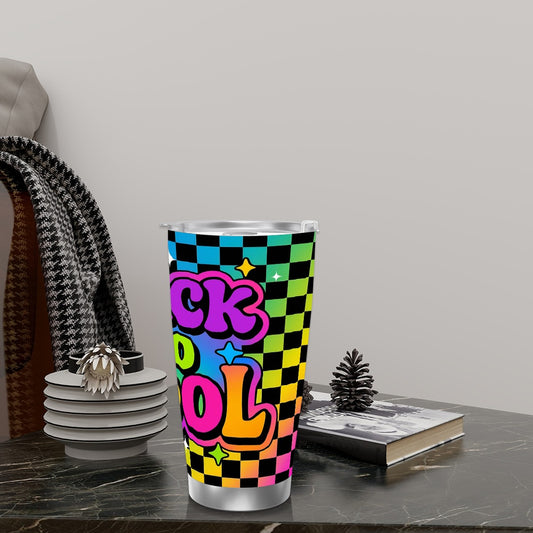 Back to Cool Travel Coffee Mug with Single Silver Edge (20oz)
