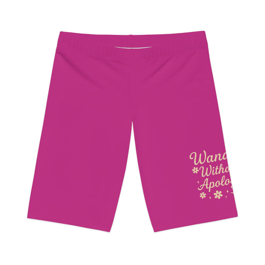 Wander without apology Women's Bike Shorts, Fitness Apparel, Workout Gear, Athleisure, Summer Essentials, Active Lifestyle