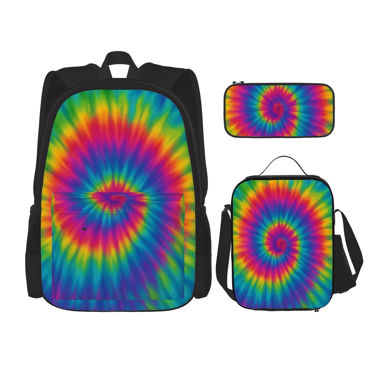 Tie Dye Set of 3 Bags (Oxford Backpack Lunch Bag & Pencil Pouch)