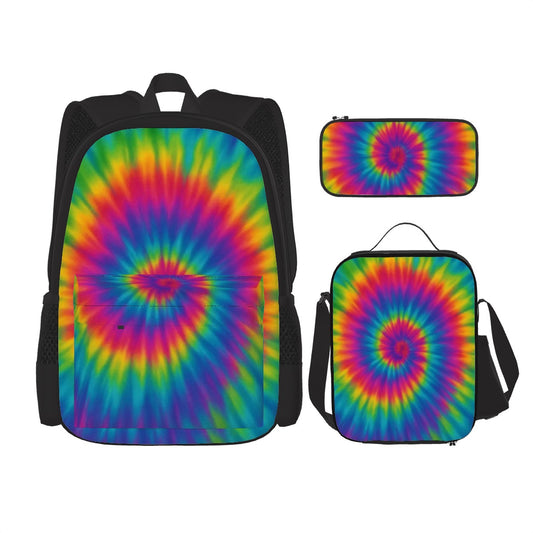 Tie Dye Set of 3 Bags (Oxford Backpack Lunch Bag & Pencil Pouch)