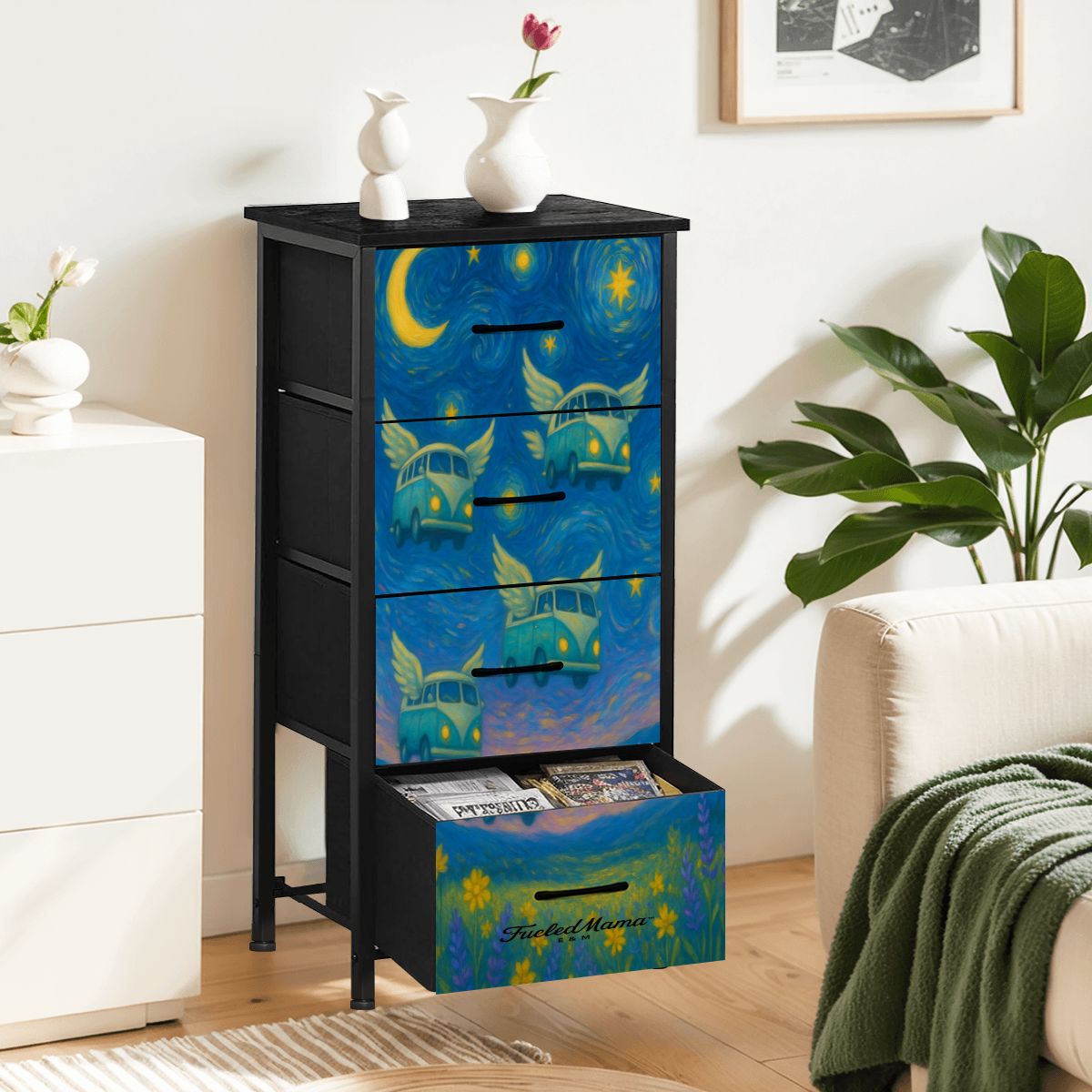 Whimsical Night VW Bus Flight 4-Drawer Dresser (Copy)