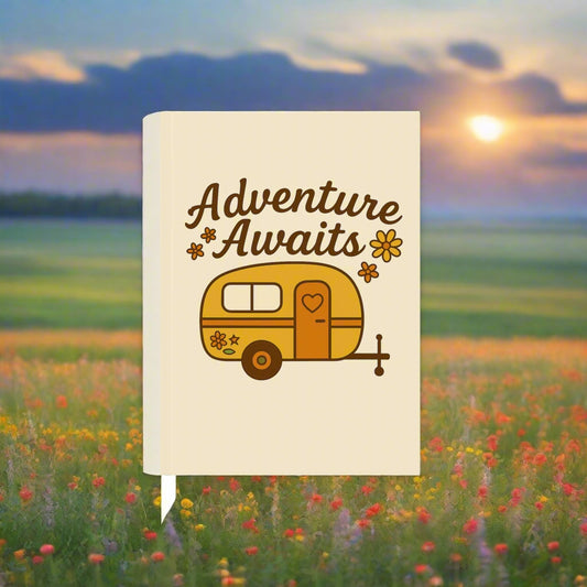 Adventure Awaits Hard Backed Journal | Travel Planner, Recipe Book, Gift for Moms, Creative Writing, Camping Log