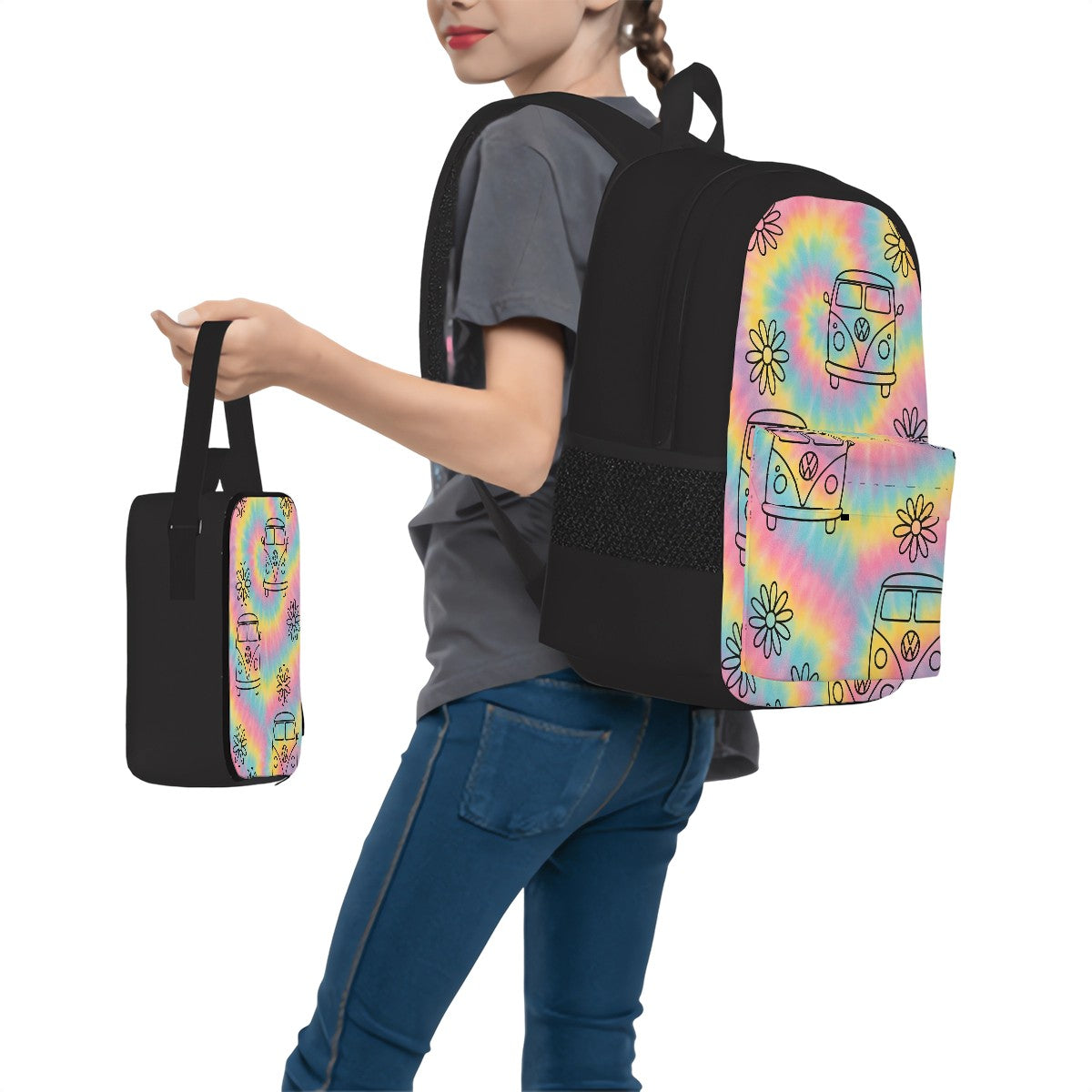 Groovy Gear Set of 3 Bags (Oxford Backpack Lunch Bag & Pencil Pouch)