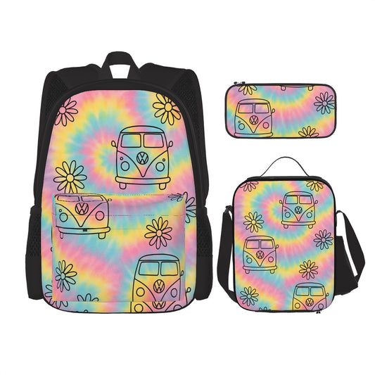 Groovy Gear Set of 3 Bags (Oxford Backpack Lunch Bag & Pencil Pouch)
