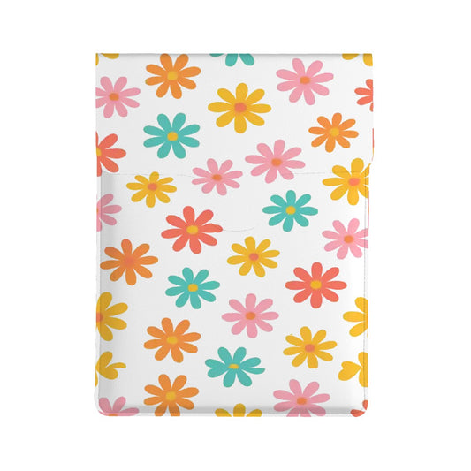 Flower Power Leather Laptop Case (Vertical)