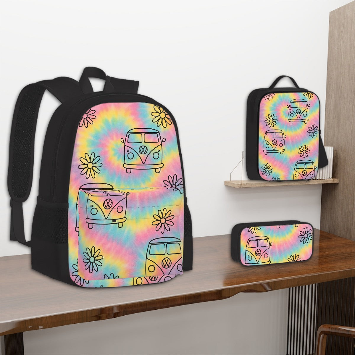 Groovy Gear Set of 3 Bags (Oxford Backpack Lunch Bag & Pencil Pouch)
