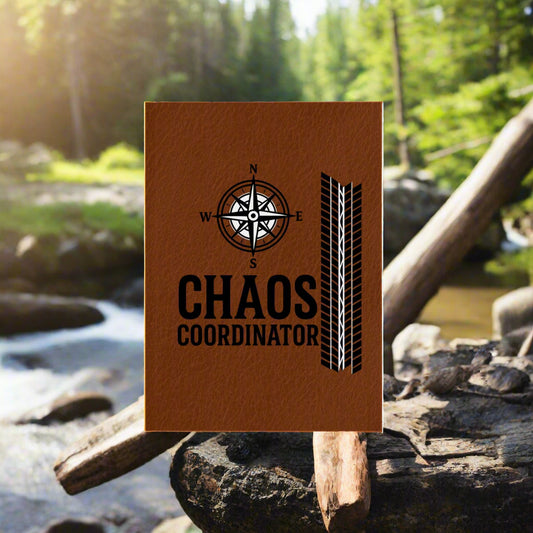 Custom Hard Backed Journal: Chaos Coordinator, Dad Jokes, Gift for Writers, Unique Notebook, Leather Style Diary