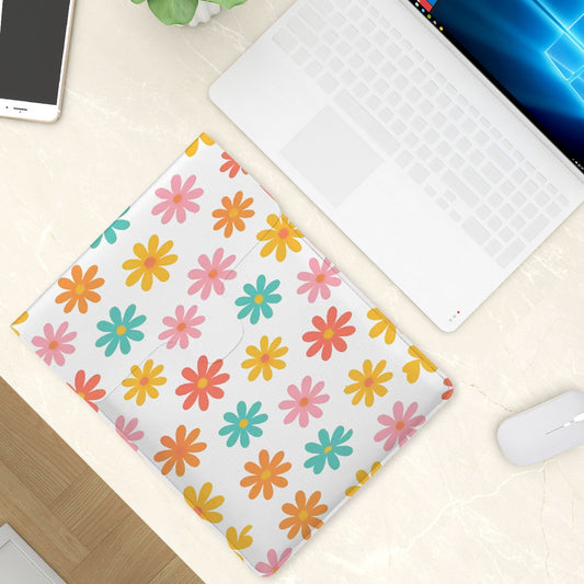 Flower Power Leather Laptop Case (Vertical)