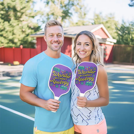 Wander Without Apology™" Pickleball Paddle – FueledMama™ Edition